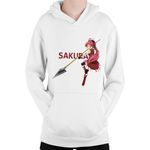 Fashion, accesorii si bijuterii - Copii - Imbracaminte copii - Pulovere si hanorace copii - Hanorac Copii Madoka Magica Sakura Polearm Energic Fire, alb, marime L Copii - Infinity.ro