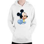 Fashion, accesorii si bijuterii - Copii - Imbracaminte copii - Pulovere si hanorace copii - Hanorac Copii Mickey Mouse Baby Small Chibi Cute Design, alb, marime L Copii - Infinity.ro