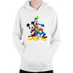 Fashion, accesorii si bijuterii - Copii - Imbracaminte copii - Pulovere si hanorace copii - Hanorac Copii Mickey Mouse Gooffy Donald Duck Friends Disney, alb, marime L Copii - Infinity.ro