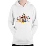 Fashion, accesorii si bijuterii - Copii - Imbracaminte copii - Pulovere si hanorace copii - Hanorac Copii Mickey Mouse Group Photo Memory Pluto Donald Gooffy, alb, marime L Copii - Infinity.ro