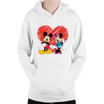 Fashion, accesorii si bijuterii - Copii - Imbracaminte copii - Pulovere si hanorace copii - Hanorac Copii Mickey Mouse Minnie Dance Couple Elegance Lovers, alb, marime L Copii - Infinity.ro