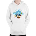 Fashion, accesorii si bijuterii - Copii - Imbracaminte copii - Pulovere si hanorace copii - Hanorac Copii Mickey Mouse Walt Disney Logo Castle Pluto Gooffy Minnie, alb, marime L Copii - Infinity.ro