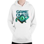 Fashion, accesorii si bijuterii - Copii - Imbracaminte copii - Pulovere si hanorace copii - Hanorac Copii Minecraft Game Over Diamond Tools, alb, marime L Copii - Infinity.ro