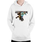 Fashion, accesorii si bijuterii - Copii - Imbracaminte copii - Pulovere si hanorace copii - Hanorac Copii Minecraft Logo Horse Diamond Armor Tools, alb, marime L Copii - Infinity.ro