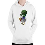 Fashion, accesorii si bijuterii - Copii - Imbracaminte copii - Pulovere si hanorace copii - Hanorac Copii Minecraft Mini Zombie Ride Chicken, alb, marime L Copii - Infinity.ro