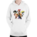 Fashion, accesorii si bijuterii - Copii - Imbracaminte copii - Pulovere si hanorace copii - Hanorac Copii Minecraft Powerpuff Girls Clash Royale Super Powers, alb, marime L Copii - Infinity.ro