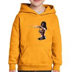 Fashion, accesorii si bijuterii - Copii - Imbracaminte copii - Pulovere si hanorace copii - Hanorac copii Mortal Kombat Mileena Kitana Cute Girl Karate, negru, marime L Copii - Infinity.ro