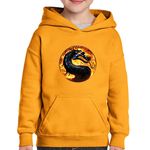 Fashion, accesorii si bijuterii - Copii - Imbracaminte copii - Pulovere si hanorace copii - Hanorac copii Mortal Kombat Sarpe Dragon Video Games Gold, negru, marime L Copii - Infinity.ro