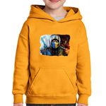Fashion, accesorii si bijuterii - Copii - Imbracaminte copii - Pulovere si hanorace copii - Hanorac copii Mortal Kombat Twin Swords Scorpion Action, negru, marime L Copii - Infinity.ro