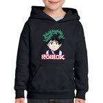 Fashion, accesorii si bijuterii - Copii - Imbracaminte copii - Pulovere si hanorace copii - Hanorac copii My Hero Academia Roblox Anime Gamer, negru, marime L Copii - Infinity.ro