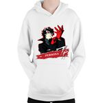 Fashion, accesorii si bijuterii - Copii - Imbracaminte copii - Pulovere si hanorace copii - Hanorac Copii Persona Joker Akira Kurusu Funimation Game Fantasy, alb, marime L Copii - Infinity.ro