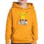 Fashion, accesorii si bijuterii - Copii - Imbracaminte copii - Pulovere si hanorace copii - Hanorac copii Pokemon Go Ash Pikachu Detective, negru, marime L Copii - Infinity.ro