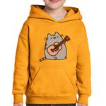 Fashion, accesorii si bijuterii - Copii - Imbracaminte copii - Pulovere si hanorace copii - Hanorac copii Pusheen Cat Plush Cute Pussy Pisica Chitara, negru, marime L Copii - Infinity.ro