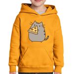 Fashion, accesorii si bijuterii - Copii - Imbracaminte copii - Pulovere si hanorace copii - Hanorac copii Pusheen Cat Pizza Pisica Kitten Meow, negru, marime L Copii - Infinity.ro
