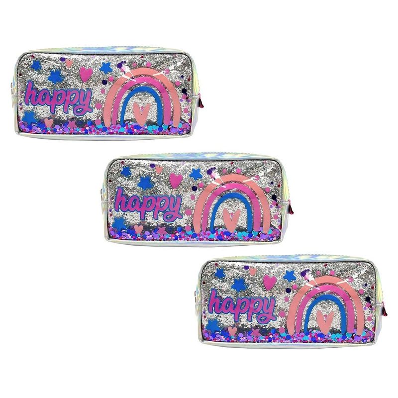 Carti si Birotica - Rechizite - Penare - Penar borseta paiete, HAPPINESS, 22x11x5.5 CM - Infinity.ro