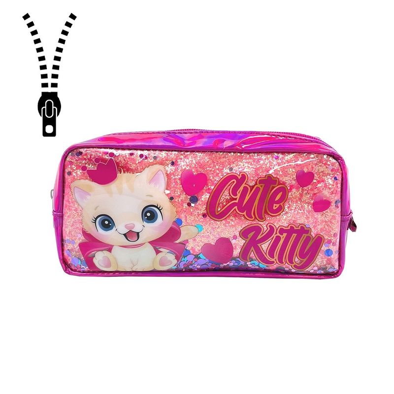 Carti si Birotica - Rechizite - Penare - Penar borseta paiete, CUTE KITTY, 22x11x5.5 CM - Infinity.ro