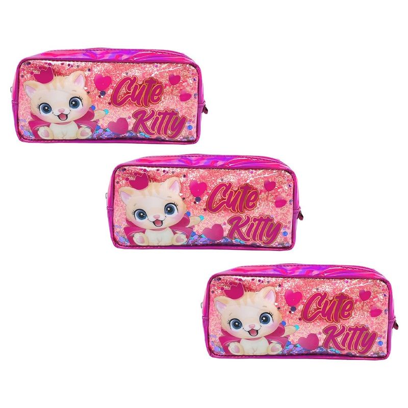 Carti si Birotica - Rechizite - Penare - Penar borseta paiete, CUTE KITTY, 22x11x5.5 CM - Infinity.ro