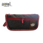 Carti si Birotica - Rechizite - Penare - Penar borseta Urban, 2 fermoare, RED, 22.5x7x12 cm - Infinity.ro