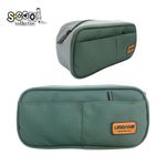 Carti si Birotica - Rechizite - Penare - Penar borseta Urban, 2 fermoare, GREEN, 21.5x6.5x10.5 cm - Infinity.ro