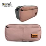 Carti si Birotica - Rechizite - Penare - Penar borseta Urban, 2 fermoare, LIGHT PINK, 21.5x6.5x10.5 cm - Infinity.ro