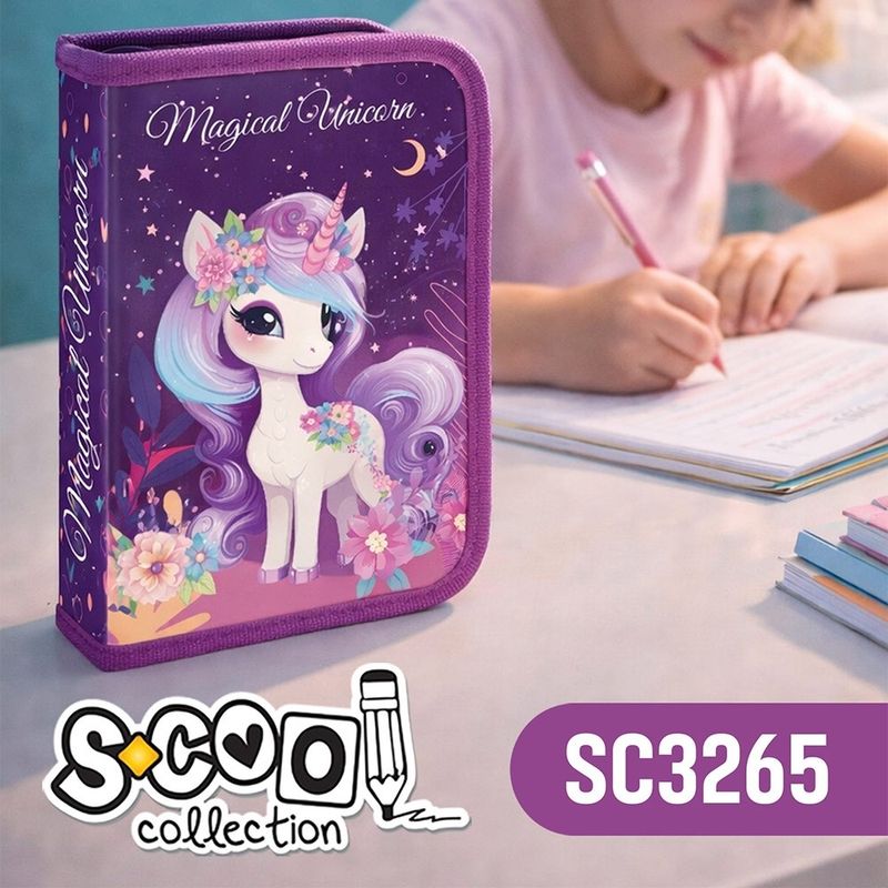 Carti si Birotica - Rechizite - Penare - Penar Echipat, 1 Fermoar, 2 Ext., 32 Piese, Magical Unicorn - Infinity.ro
