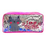 Carti si Birotica - Rechizite - Penare - Penar borseta paiete, I AM SO PURRFECT, 22x11x5.5 cm - Infinity.ro
