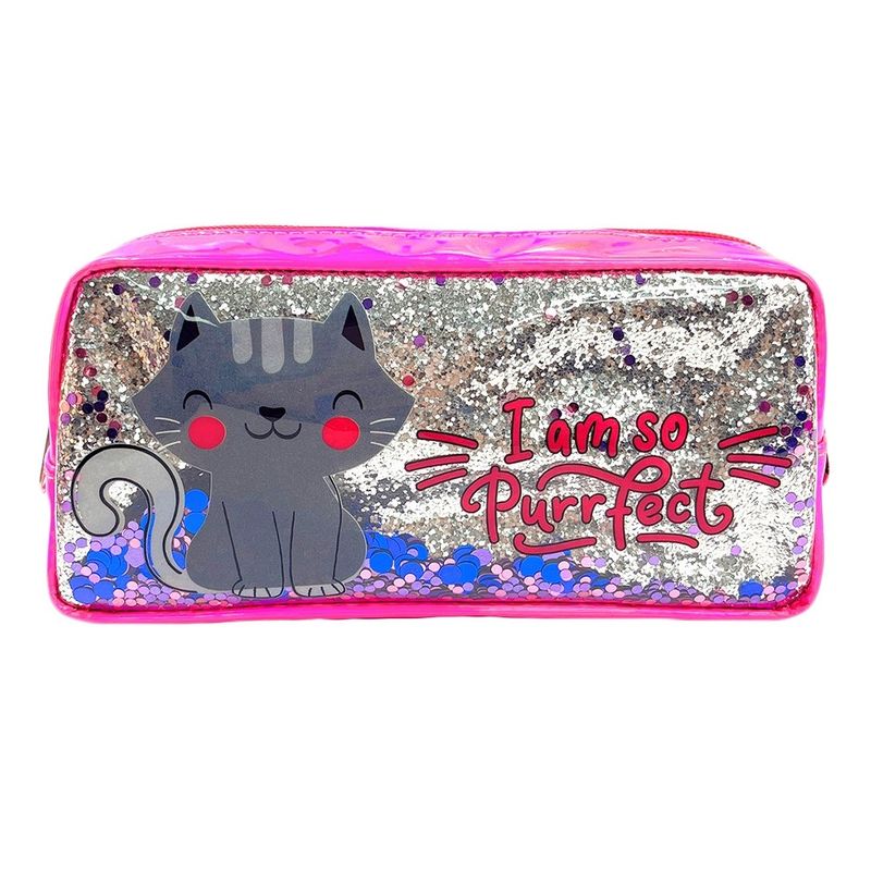 Carti si Birotica - Rechizite - Penare - Penar borseta paiete, I AM SO PURRFECT, 22x11x5.5 cm - Infinity.ro