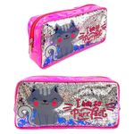 Carti si Birotica - Rechizite - Penare - Penar borseta paiete, I AM SO PURRFECT, 22x11x5.5 cm - Infinity.ro