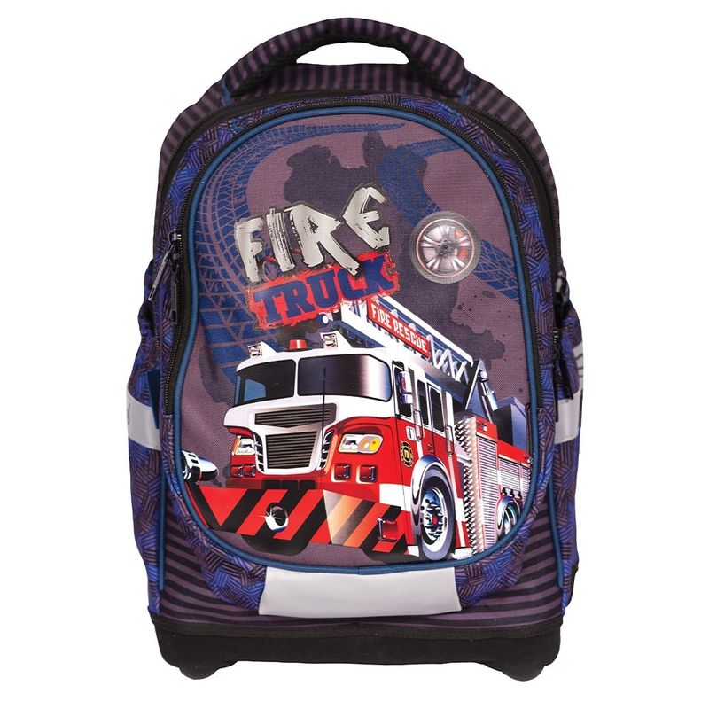 Carti si Birotica - Rechizite - Rucsacuri si genti scolare - Ghiozdan anatomic, compartiment laptop, 42x34x22 cm, FIRE TRUCK - Infinity.ro