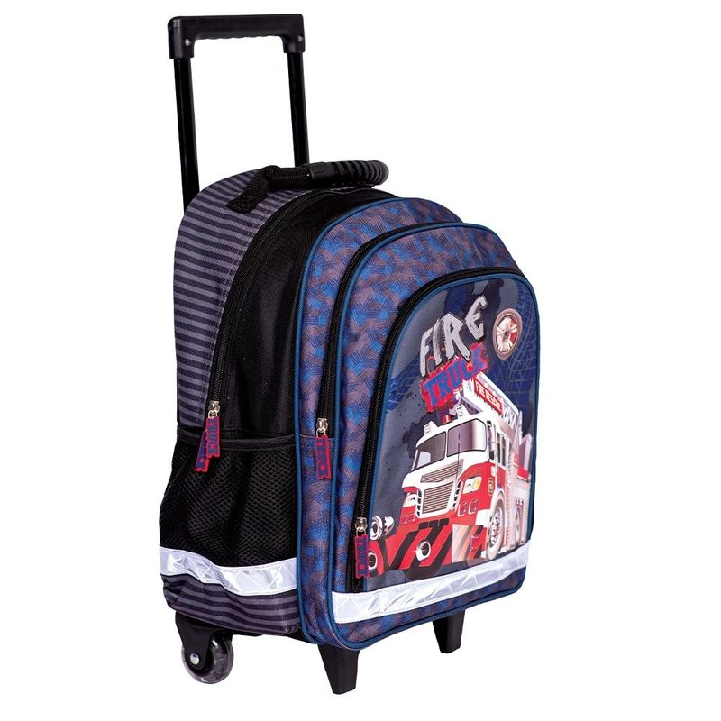 Carti si Birotica - Rechizite - Rucsacuri si genti scolare - Ghiozdan trolley, 38x29x14 cm, FIRE TRUCK - Infinity.ro