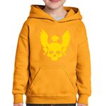 Fashion, accesorii si bijuterii - Copii - Imbracaminte copii - Pulovere si hanorace copii - Hanorac copii Quake Mask Gold Doom Skull, negru, marime L Copii - Infinity.ro