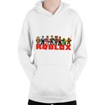 Fashion, accesorii si bijuterii - Copii - Imbracaminte copii - Pulovere si hanorace copii - Hanorac Copii Roblox Team Group Super Hero Video Game, alb, marime L Copii - Infinity.ro