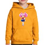 Fashion, accesorii si bijuterii - Copii - Imbracaminte copii - Pulovere si hanorace copii - Hanorac copii Sailor Moon Chibiusa Pink Bebe Girl, negru, marime L Copii - Infinity.ro