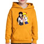 Fashion, accesorii si bijuterii - Copii - Imbracaminte copii - Pulovere si hanorace copii - Hanorac copii Sailor Moon Marte Venus Anime Manga, negru, marime L Copii - Infinity.ro