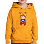 Fashion, accesorii si bijuterii - Copii - Imbracaminte copii - Pulovere si hanorace copii - Hanorac copii Sailor Moon Usagi Tsukino Marina Anime, negru, marime L Copii - Infinity.ro