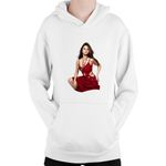 Fashion, accesorii si bijuterii - Copii - Imbracaminte copii - Pulovere si hanorace copii - Hanorac Copii Selena Gomez Red Dress Actress Singer Song, alb, marime L Copii - Infinity.ro