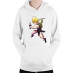 Fashion, accesorii si bijuterii - Copii - Imbracaminte copii - Pulovere si hanorace copii - Hanorac Copii Seven Deadly Sins Melodias Weapon Criminal Weeb, alb, marime L Copii - Infinity.ro
