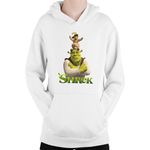 Fashion, accesorii si bijuterii - Copii - Imbracaminte copii - Pulovere si hanorace copii - Hanorac Copii Shrek Donkey Cat in the Boots Fluffy Walt Disney, alb, marime L Copii - Infinity.ro