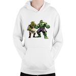 Fashion, accesorii si bijuterii - Copii - Imbracaminte copii - Pulovere si hanorace copii - Hanorac Copii Shrek Hulk Ugly Medieval Big Ears Wonder Curious Marvel, alb, marime L Copii - Infinity.ro
