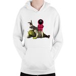 Fashion, accesorii si bijuterii - Copii - Imbracaminte copii - Pulovere si hanorace copii - Hanorac Copii Shrek Squid Game Donkey Manipulate Scared Funny, alb, marime L Copii - Infinity.ro