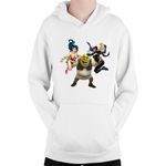 Fashion, accesorii si bijuterii - Copii - Imbracaminte copii - Pulovere si hanorace copii - Hanorac Copii Shrek Wonder Woman Catwoman Super Hero Medieval Era, alb, marime L Copii - Infinity.ro