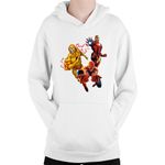 Fashion, accesorii si bijuterii - Copii - Imbracaminte copii - Pulovere si hanorace copii - Hanorac Copii Spiderman Ironman Flash Heroes Save Earth, alb, marime L Copii - Infinity.ro