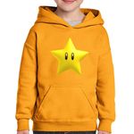 Fashion, accesorii si bijuterii - Copii - Imbracaminte copii - Pulovere si hanorace copii - Hanorac copii Super Mario Bros Gold Star VIP Game, negru, marime L Copii - Infinity.ro