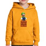 Fashion, accesorii si bijuterii - Copii - Imbracaminte copii - Pulovere si hanorace copii - Hanorac copii Super Mario Bros Luigi Minecraft Block, negru, marime L Copii - Infinity.ro