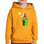 Fashion, accesorii si bijuterii - Copii - Imbracaminte copii - Pulovere si hanorace copii - Hanorac copii Super Mario Bros Planta Carnivora Wii, negru, marime L Copii - Infinity.ro
