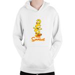 Fashion, accesorii si bijuterii - Copii - Imbracaminte copii - Pulovere si hanorace copii - Hanorac Copii The Simpsons Children TV Show Homer Lisa Bart, alb, marime L Copii - Infinity.ro