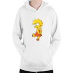 Fashion, accesorii si bijuterii - Copii - Imbracaminte copii - Pulovere si hanorace copii - Hanorac Copii The Simpsons Maggie Lisa Daugher Mom Dress, alb, marime L Copii - Infinity.ro
