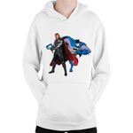 Fashion, accesorii si bijuterii - Copii - Imbracaminte copii - Pulovere si hanorace copii - Hanorac Copii Thor Batman Super Hero DC Universe, alb, marime L Copii - Infinity.ro