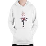 Fashion, accesorii si bijuterii - Copii - Imbracaminte copii - Pulovere si hanorace copii - Hanorac Copii Trinity Seven Kurata Yui Heart Lovely Doki Waifu, alb, marime L Copii - Infinity.ro