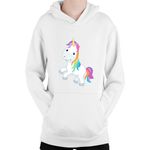 Fashion, accesorii si bijuterii - Copii - Imbracaminte copii - Pulovere si hanorace copii - Hanorac Copii Unicorn Squad Colorful Cute Toy Fluffy, alb, marime L Copii - Infinity.ro